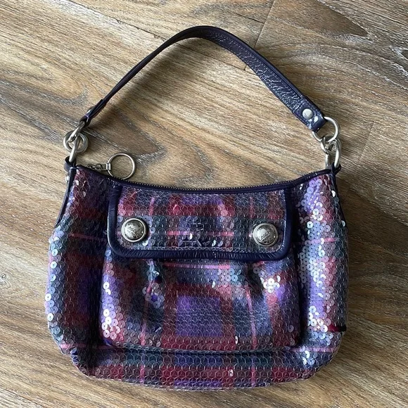Coach | Bags | Coach Poppy Sequin Tartan Shoulder Bag | Poshmark